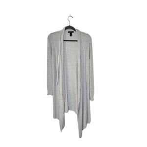 White House Black Market Cardigan Sweater Size Medium Gray Neutral Lagenlook
